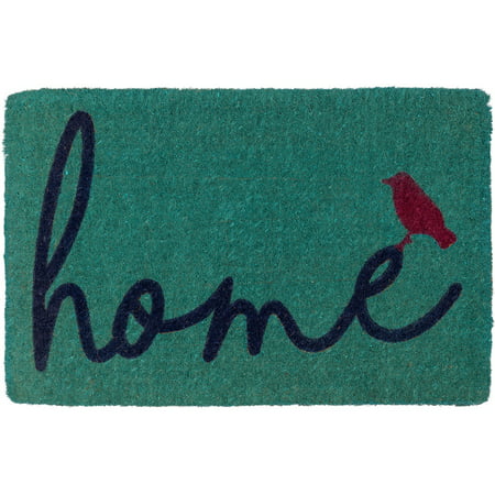 Fab Habitat Handwoven, Extra Thick Doormat | Entryway Door mat for Patio, Front Door | Decorative All-Season | A Bird Perched on Home | 24
