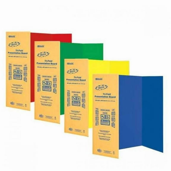 Bazic 5035  36'' X 48'' Assorted Color Tri-Fold Corrugated Presentation Board   Pack of 24