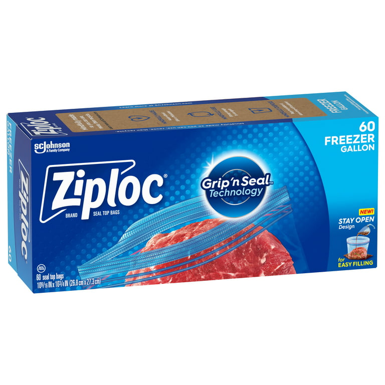 Ziploc® Gallon Freezer Bags with Stay Open Design Mega Pack, 60 ct - Fry's  Food Stores