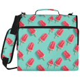 thumbnail image 2 of Zipper Binder with Shoulder Strap 2 inch 3 Ring Waterproof File Folder Organizer Bag 500 Sheet Watermelon Popsicle Pattern, 2 of 8