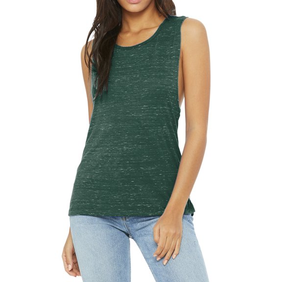 Mafoose Women's drapey fit Side seamed Flowy Scoop Muscle Tank Forest Marble Large