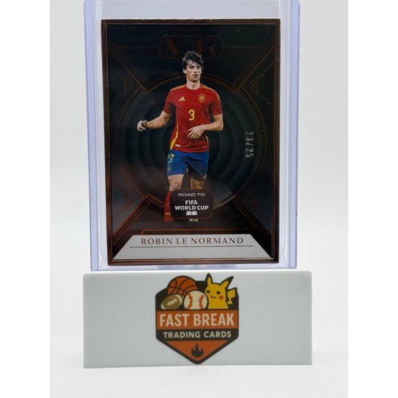 Collectible 2025 Panini Noir Road to FIFA World Cup Robin Le Normand #60 13/25 Spain Soccer Card