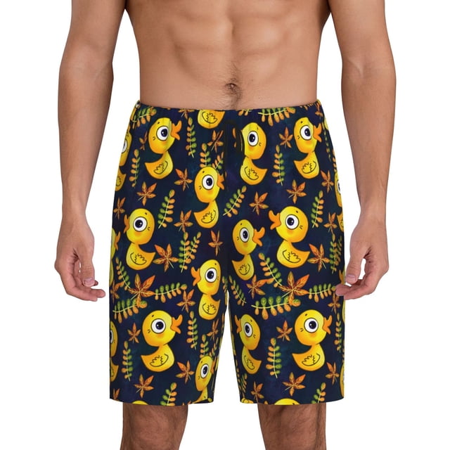 Fotbe Ducks Pantalones Cortos de Pijama para Hombre, Ropa de Dormir, Pantalones de Pijama Cortos para Hombre-XX-Large
