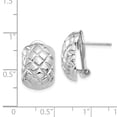 thumbnail image 3 of 14K White Gold Earring Button Women'S 17 mm 11 Polished Quilted Omega Back Post Earrings, 3 of 3