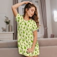 thumbnail image 3 of Fuzoiu Green Pears1 Print Women Nightgowns, Soft Comfy Lightweight Short Sleeves Sleepwear,Crew Neck Loungewear, 3 of 6