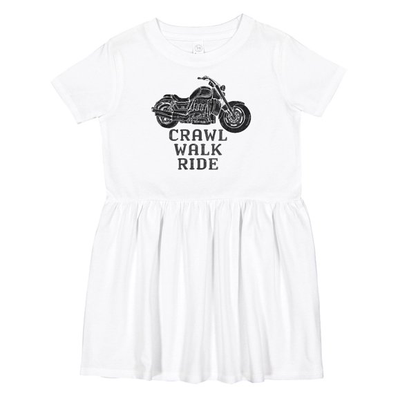 Inktastic Crawl Walk Ride Motorcycle Girls Toddler Dress
