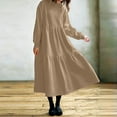thumbnail image 5 of Lindreshi Plus Size Dresses for Women on Women Hooded Neck Solid Color Long Sleeve Loose Dress Long Dress with Pockets, 5 of 8