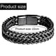 thumbnail image 2 of Pulsera de eslabones Franco de acero inoxidable,Pulseras para hombres y mujeres, 2 of 5