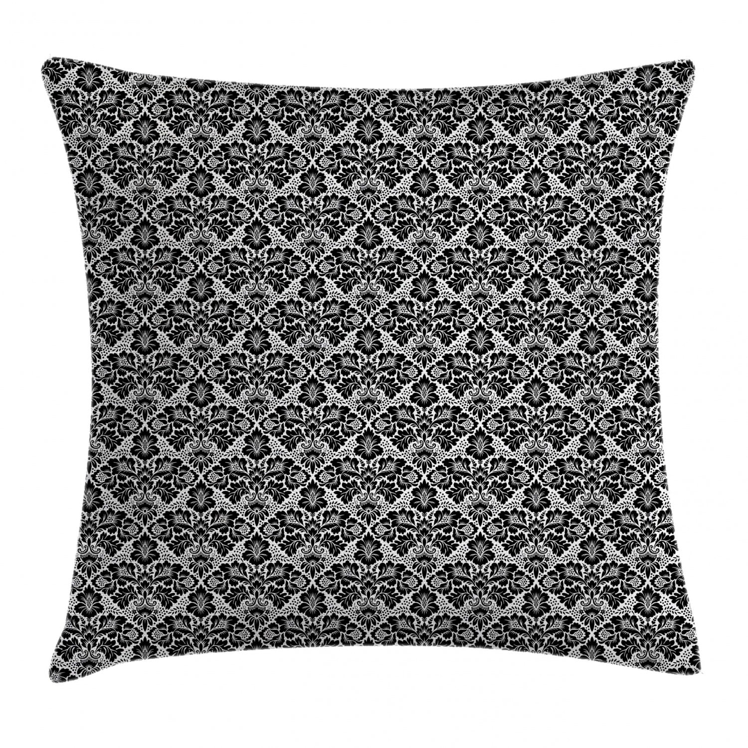 Victorian Throw Pillow Cushion Cover, Antique Ancient Design with Botanic Plant Details Swirls