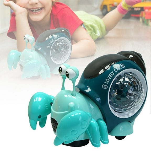 Crawling Crab Toy, Baby Toddler Electric Crab Cute Electronic Animal Vehicle Car Toy Crawl,  Luminous Light Kids Birthday