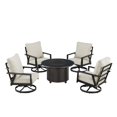 thumbnail image 6 of Black Aluminum Fire Table Set with Four Club Chairs, 6 of 11