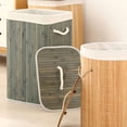 thumbnail image 3 of Organizador de Ropa Multiusos con Tapa, Cesto Plegable de Bambú 1.7m² Impermeable y Transpirable Para Dormitorio Lavandería Armario | Base Antideslizante y Compacto Ahorra Espacio (Gris), 3 of 9