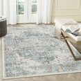 thumbnail image 2 of ZACOO 9'x12' Vintage Oriental Distressed Farmhouse Large Rug Thin Indoor Carpet Distressed Floral Print Indoor Mat for Living Room Office, Grey Green, 2 of 8