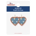 thumbnail image 2 of Way to Celebrate Americana Starry Denim Heart Earrings, 2 of 4