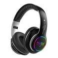 thumbnail image 2 of Wireless Bluetooth 5.1 Foldable Headphones with 40mm Subwoofer, Built-in Mic & Colorful LED Lights, 12-Hour Battery & Soft Earmuffs for Comfortable Stereo Sound(Red), 2 of 5