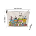 thumbnail image 3 of B Multi-Purpose Zippered Pouch With Easter Prints Linen Fabric Carry Case For Organizing Cosmetics Stationery And Travel Items, 3 of 7