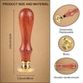 thumbnail image 2 of 1 pc Wax Seal Stamp Set Golden Tone Sealing Wax Stamp Solid Brass Head with Retro Wood Handle for Envelopes Invitations Gift Card Moon 83x22mm Stamps: 25x14.5mm, 2 of 7