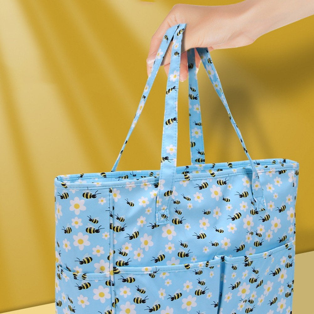 Crochet Bag Yarn Storage Tote Bag,Knitting Bag with Multiple Pockets for Store Yarn Balls and Knitting Crochet Accessories,Portable Travel Yarn Bag/Lightweight/Waterproof