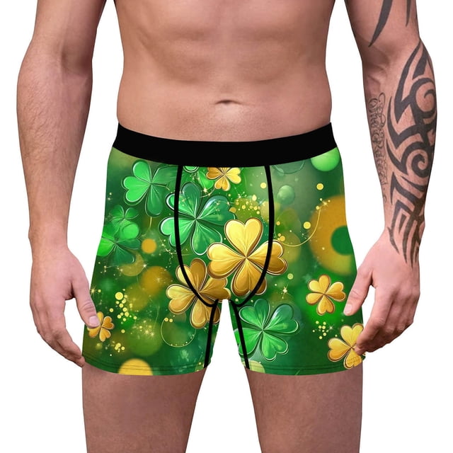 Men's Underpants Polyester Solid Boxers Print Leggings 1Pc