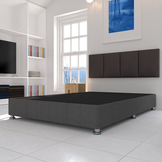 Box base tapiz linato oxford gris Queen Genérico colleccion Linato