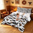 thumbnail image 4 of Homewish Happy Halloween King Bedding, Cartoon Spooky Animal King Bed in a Bag, Black White Orange, Pumpkin Bat Reversible 7 Pieces, 4 of 7