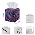 thumbnail image 3 of FUIALDOLG Stylish Tissue Box Cover Waterproof, Purple Paisley Floral Square PU Leather Tissue Box Holder, Modern Facial Paper Organizer Dispenser for Bathroom, Car, 5.1''X5.1''X5.5'', 3 of 7