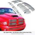 thumbnail image 3 of APS Compatible with Dodge Ram 2002-2005 Sport Main Upper Lower Bumper Chrome Billet Front Grill Grille Insert Combo D87723A, 3 of 7