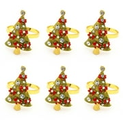 ENJOYW 6Pcs/Set Napkin Ring Christmas Style Bright-ed Metal Adorable Festive Touch Napkin Clip for Home Napkin Ring
