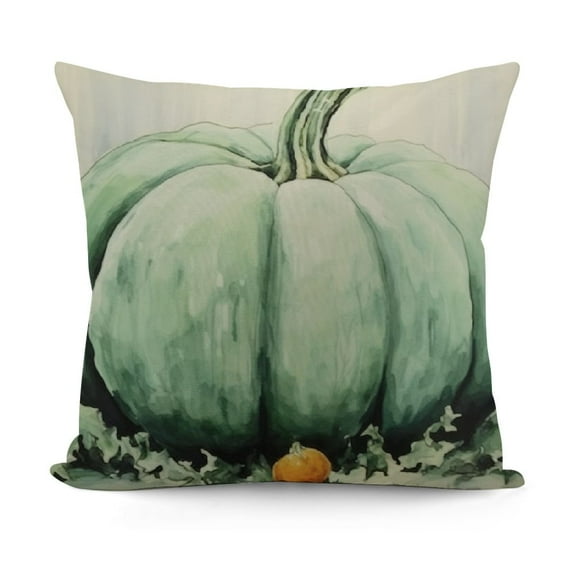 Fall Pumpkin Pillow Covers Autumn Teal Watercolor Pumpkin Decorative Throw Pillows Farmhouse Fall Outdoor Decor Thanksgiving Pillowcase Cushion Covers for Home Sofa Bed