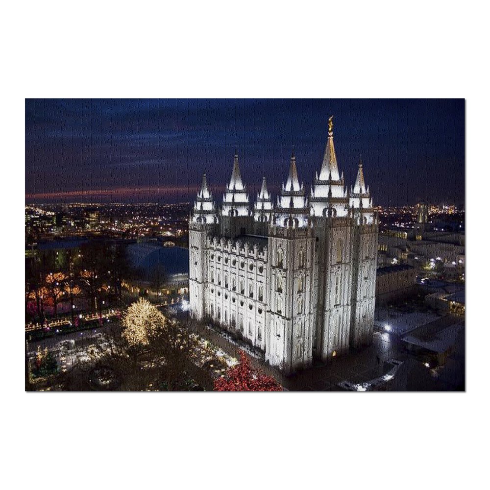 Salt Lake City, Utah Mormon Temple at Night 9006751 (20x30 Premium