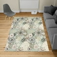 thumbnail image 2 of Floral Turkish Area Rug, Vintage Romantic Wildflowers in Various Kinds Doodle Drawing Style Love, Soft Carpet for Living Room Decor with Distressed Look, 5.2' X 7.6', Pale Sage, by Ambesonne, 2 of 4