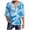 Sky Blue, variant on Krdevn Men's Spring and Summer Casual Tie Dye Print T Shirt Lacing V Neck 3/4 Sleeve Tops,3XL