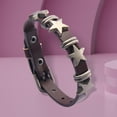 thumbnail image 1 of Pulsera de cuero Goth Ajustable Estrella PU perfecl para Hombres y mujeres marrón, 1 of 8