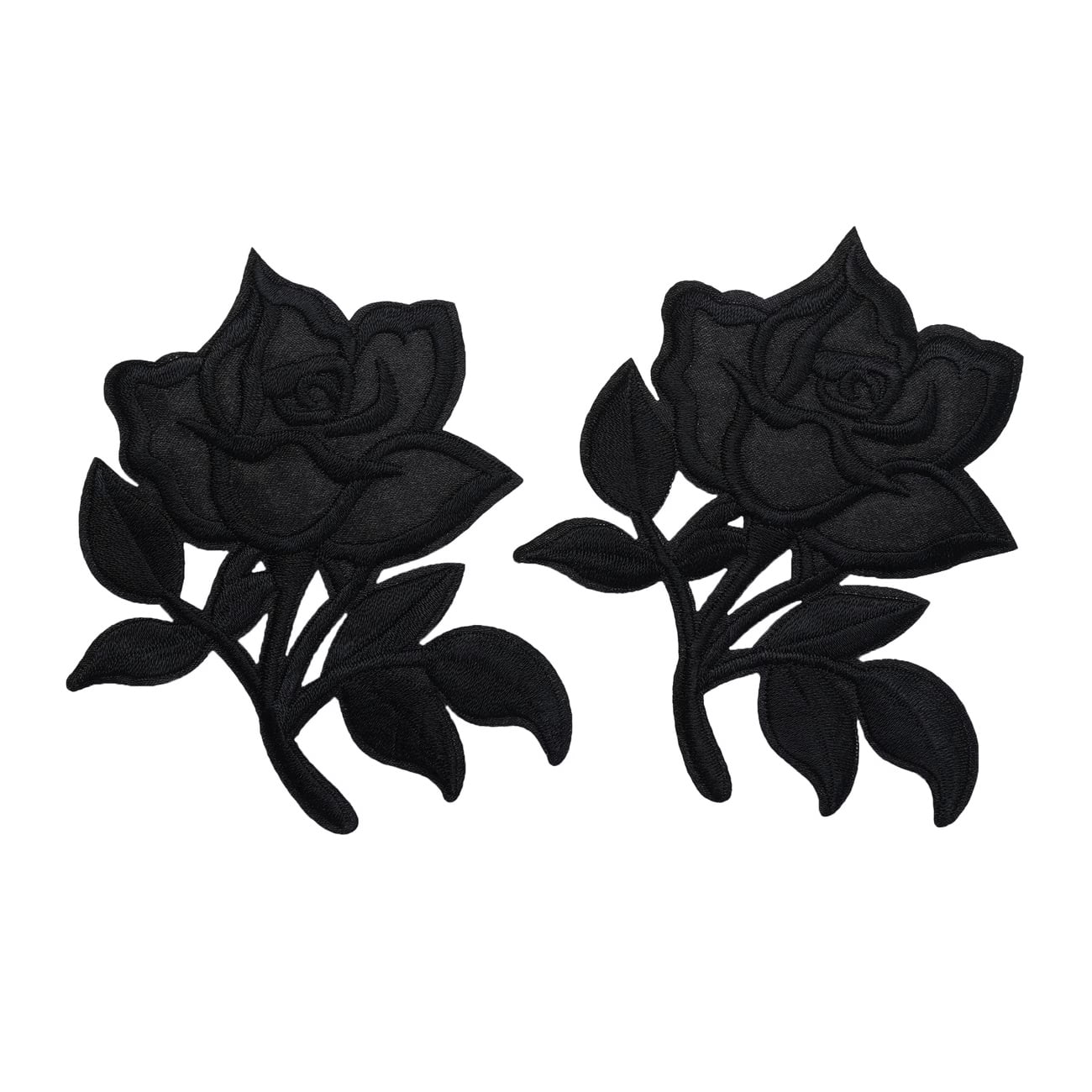 6pcs Black Rose Thorn Embroidery Hot Melt Adhesive Patch Stickers for Bags, Clothes, Hats, and Shoes - Decorative Iron-On Patches