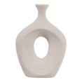 thumbnail image 5 of Oval Cutout Vase for Living Room Decor - Modern Ceramic Flower Vase for Home, Bedroom Vanity, Office, and Table Accents - Tall Textured Design for Shelf and Entryway Decor - 14", Ivory, 5 of 11