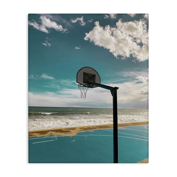 Stupell Industries Tropical Blue Basketball Hoop Beach Canvas Art, 16 x 20, by Unsplash