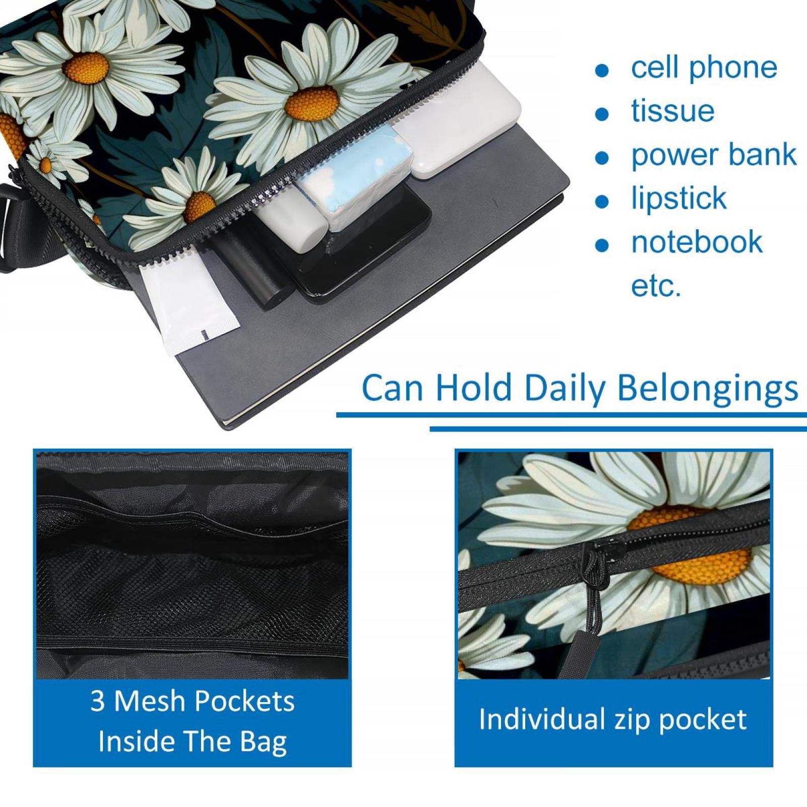 Daisy Lightweight Adjustable Waist Packs Crossbody Bag Fanny Pack with Extension Strap Unisex