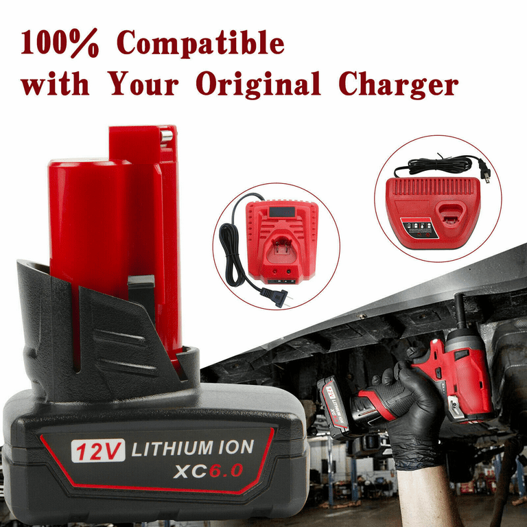 2XFor Milwaukee M12 48 11 2460 LITHIUM XC 6.0 Extended Capacity