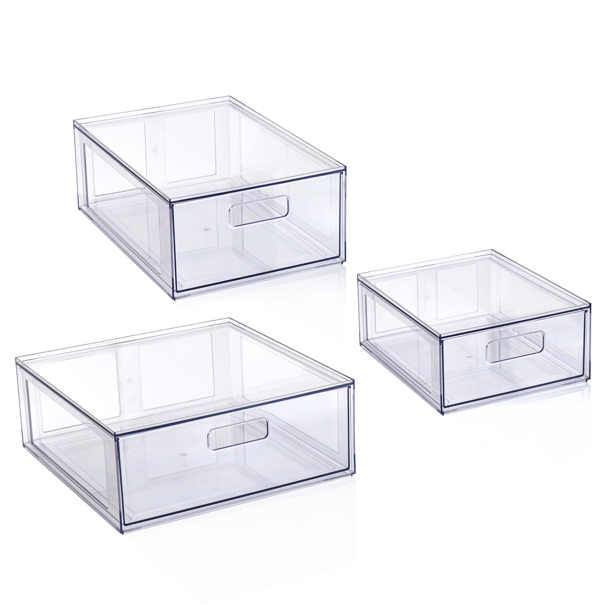 Mainstays Clear Glossy Plastic Pull-Out Closet Drawer Medium Size, Adult Size, dimension:14" L x 9.8" W x 5.5" H