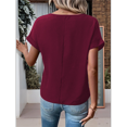 thumbnail image 4 of Blusa con Cremallera para Mujer, de Poliéster, con Botones, Corta y Cremallera, Ideal para el Tiempo Libre, Color Burdeos, Talla XXL, 4 of 6