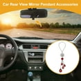 thumbnail image 2 of 1 Pcs Faux Rhinestone Metal Ball Water Drop Car Rear View Mirror Pendant Accessories Car Hanging Ornament Red, 2 of 6