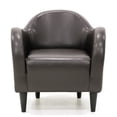thumbnail image 3 of Fox Hill Trading Max Barrell Chair, Brown Faux Leather, 3 of 5
