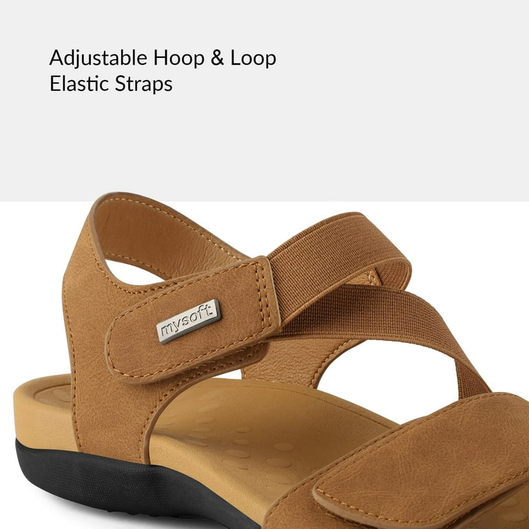 Pennysue Women's Arch Support Sandals Brown Lightweight Walking