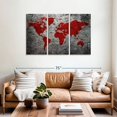 thumbnail image 2 of Elephant Stock Boulder World Map Wall Art - Horizontal Multi Panel Canvas - Living Room Wall Decor - Map Multi Panel - Black And Gray Decor - 57" x 36", 2 of 4