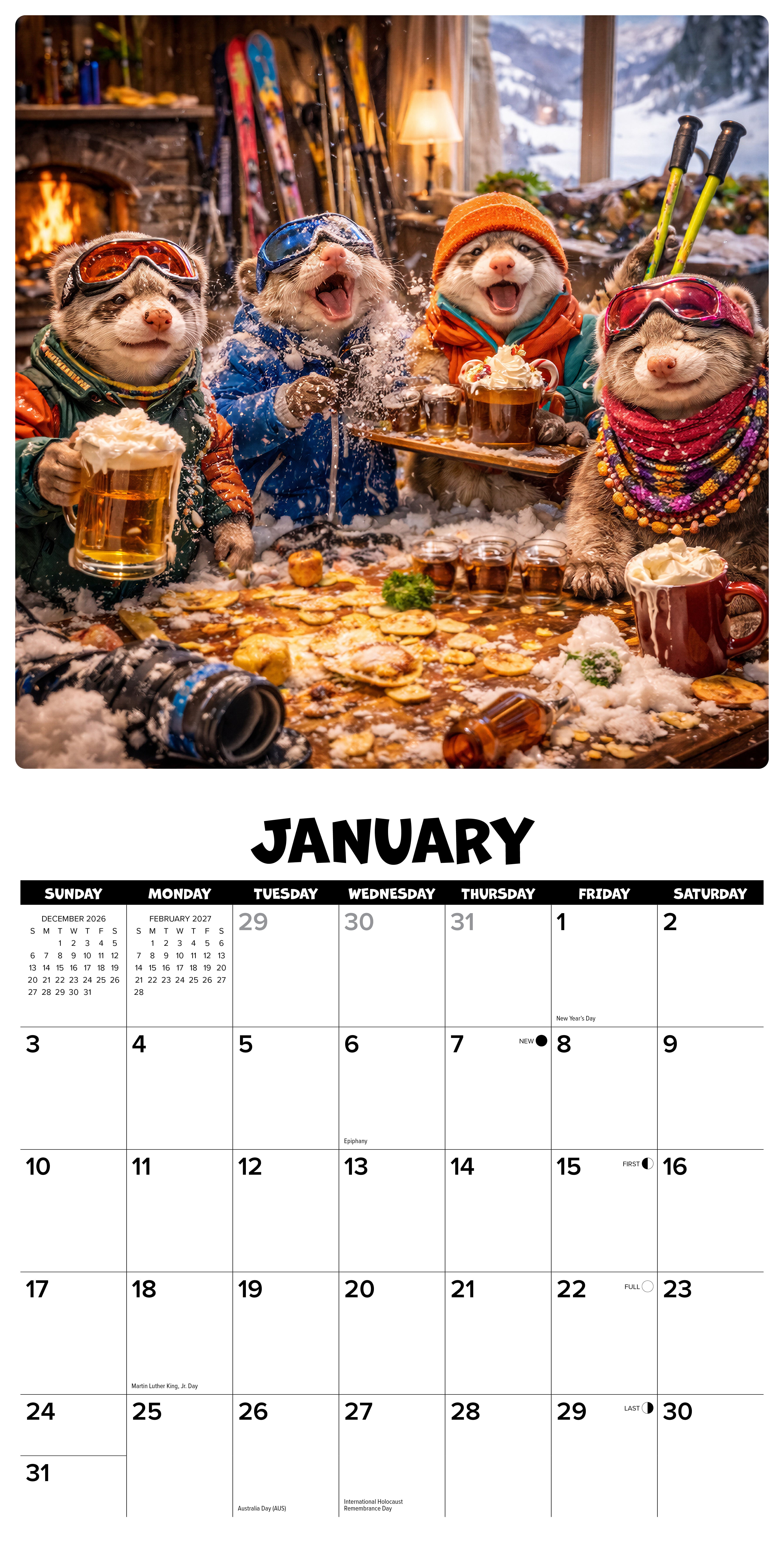 Willow Creek Press, Ferrets Gone Wild 2027 Wall Calendar