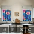 thumbnail image 4 of Kitchen Curtains 36 Inch Short - 3 Panel Set, Rod Pocket Window Curtain with Tropical Leaf Botanical Print, 100% Polyester for Farmhouse, Cafe, Kitchen, Bedroom, Easy Wash, 4 of 6
