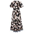 thumbnail image 7 of Itsame Womens Casual Dresses Printed V-neck Thin Dress Black Size M, 7 of 7