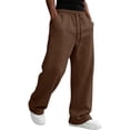 thumbnail image 4 of Resicozy Baggy Sweatpants Men Wide Leg Sweats Pants Drawstring Elastic Waist Loose Y2K Joggers with Pockets Coffee 3XL, 4 of 7