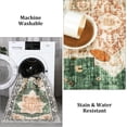 thumbnail image 2 of Machine Washable Area Rug 4' x 6', Non Slip Backing Low Pile Rugs Boho Vintage Foldable Stain Resistant Indoor Carpet for Bedroom Living Room Playroom, Green, 2 of 7