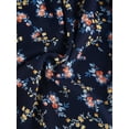 thumbnail image 5 of MODA NOVA Juniors' Plus Smocked Dresses Elegant Floral Midi Flare Dress, 5 of 5